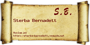 Sterba Bernadett névjegykártya