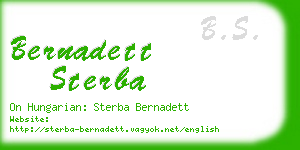 bernadett sterba business card